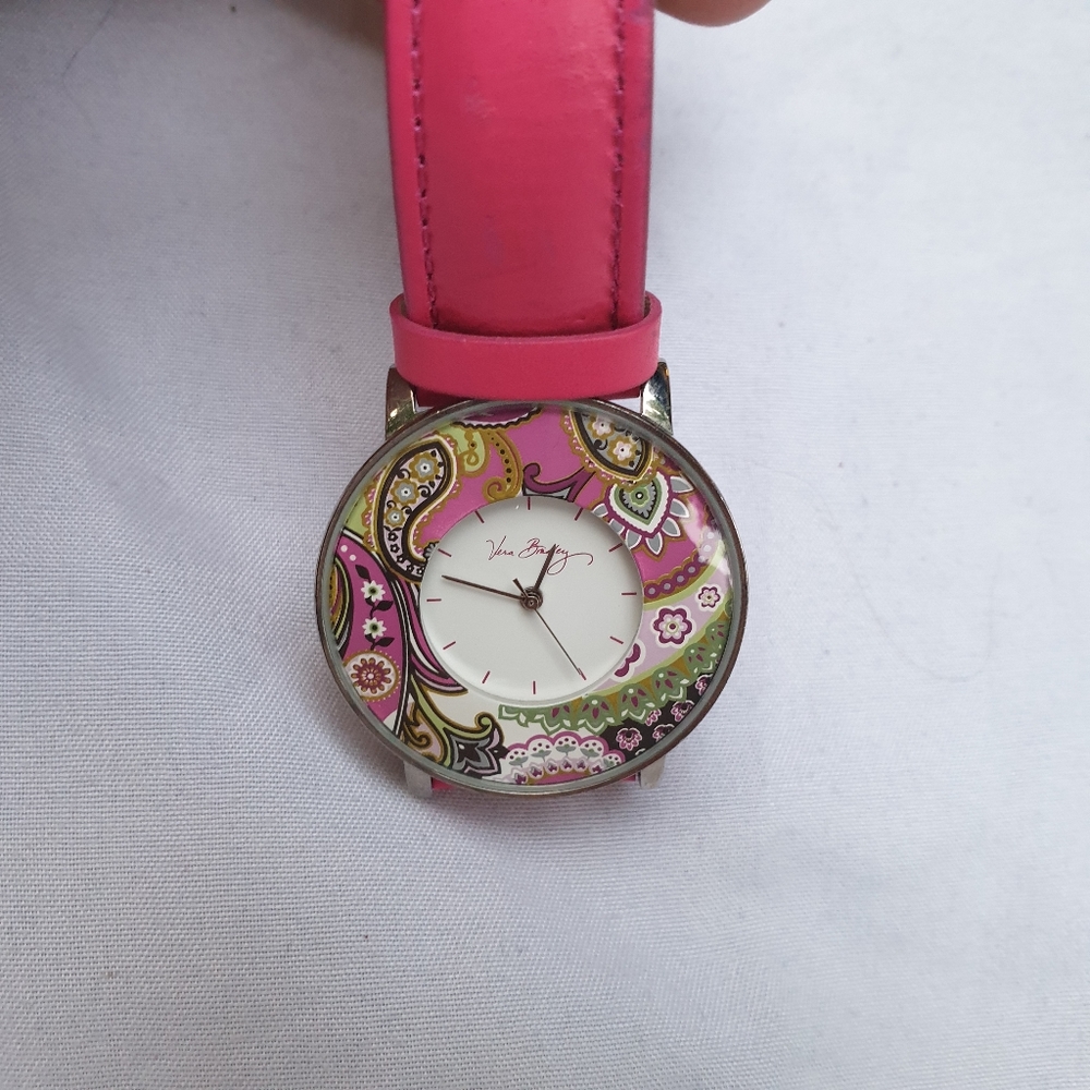 Vera Bradley Very Berry Paisley pink watch - Picture 2 of 5